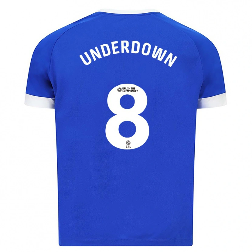 Danxen Børn Kanisha Underdown #8 Blå Hvid Hjemmebane Spillertrøjer 2025/26 Trøje T-Shirt