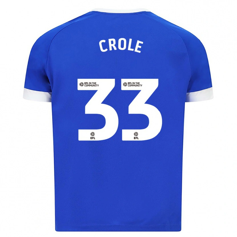 Danxen Børn James Crole #33 Blå Hvid Hjemmebane Spillertrøjer 2025/26 Trøje T-Shirt