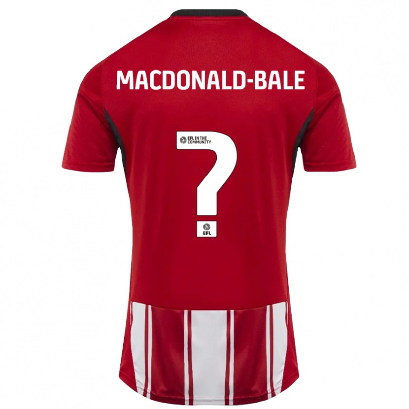 Danxen Børn Paige Macdonald-Bale #0 Rød Hvid Sort Hjemmebane Spillertrøjer 2025/26 Trøje T-Shirt