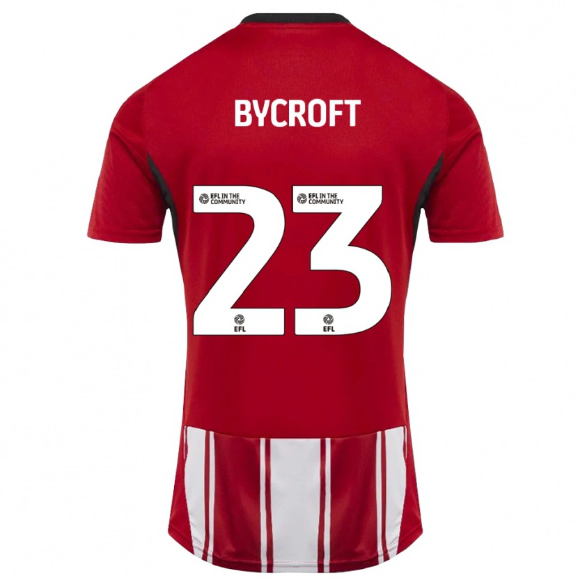 Danxen Børn Jack Bycroft #23 Rød Hvid Sort Hjemmebane Spillertrøjer 2025/26 Trøje T-Shirt