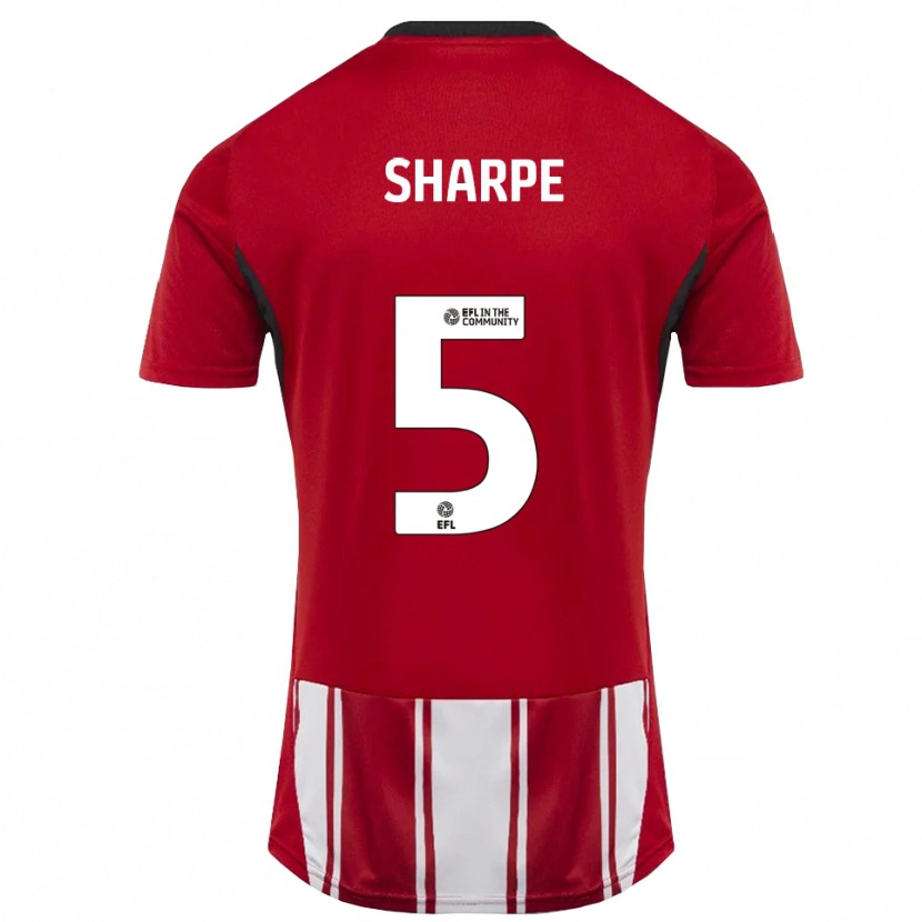 Danxen Børn Manfy Sharpe #5 Rød Hvid Sort Hjemmebane Spillertrøjer 2025/26 Trøje T-Shirt