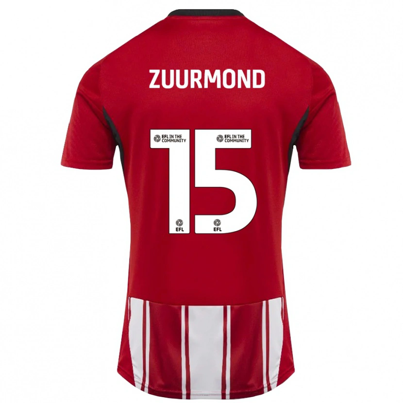 Danxen Børn Ishbel Zuurmond #15 Rød Hvid Sort Hjemmebane Spillertrøjer 2025/26 Trøje T-Shirt