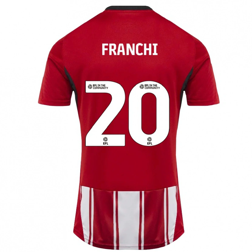 Danxen Børn Matilda Franchi #20 Rød Hvid Sort Hjemmebane Spillertrøjer 2025/26 Trøje T-Shirt