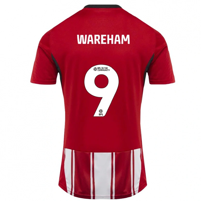 Danxen Børn Jayden Wareham #9 Rød Hvid Sort Hjemmebane Spillertrøjer 2025/26 Trøje T-Shirt