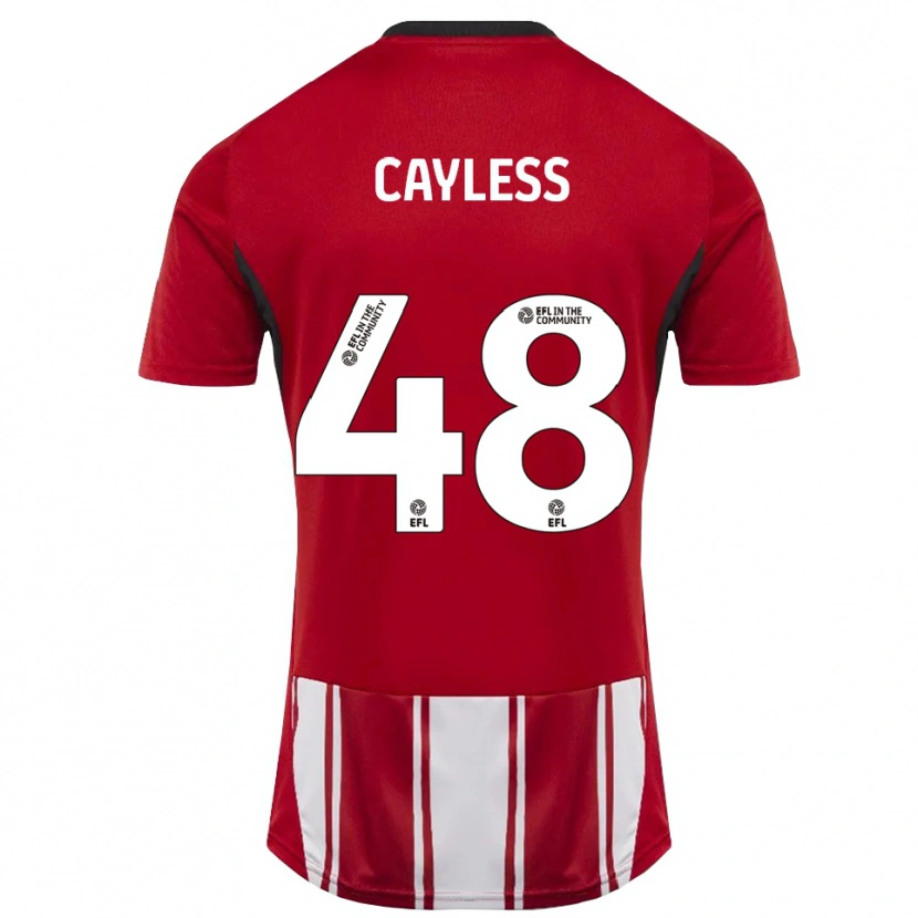 Danxen Børn Louie Cayless #48 Rød Hvid Sort Hjemmebane Spillertrøjer 2025/26 Trøje T-Shirt