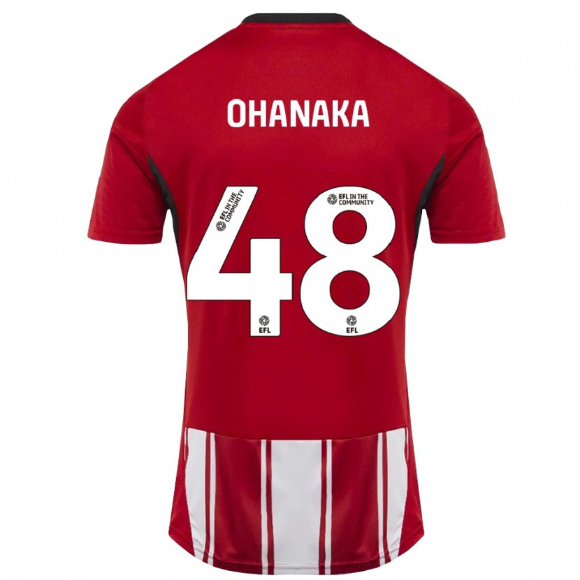 Danxen Børn Santino Ohanaka #48 Rød Hvid Sort Hjemmebane Spillertrøjer 2025/26 Trøje T-Shirt