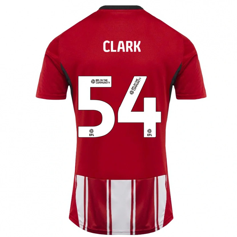 Danxen Børn Max Clark #54 Rød Hvid Sort Hjemmebane Spillertrøjer 2025/26 Trøje T-Shirt