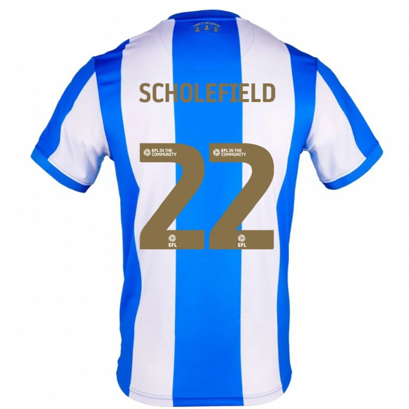 Danxen Børn Lois Scholefield #22 Blå Hvid Hjemmebane Spillertrøjer 2025/26 Trøje T-Shirt