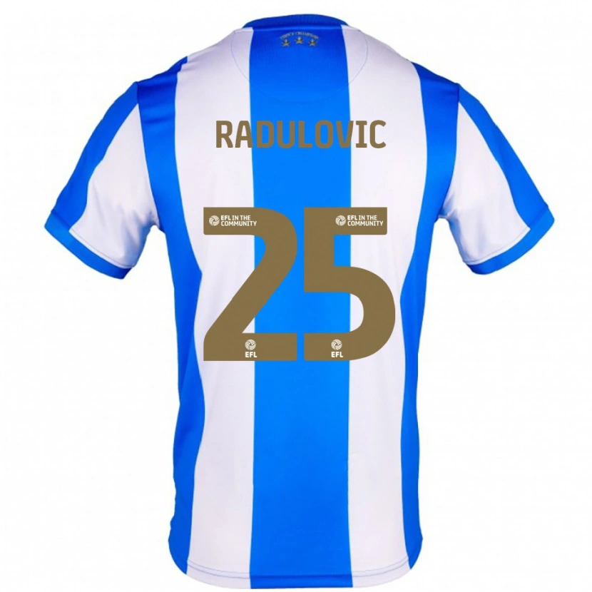 Danxen Børn Bojan Radulović #25 Blå Hvid Hjemmebane Spillertrøjer 2025/26 Trøje T-Shirt
