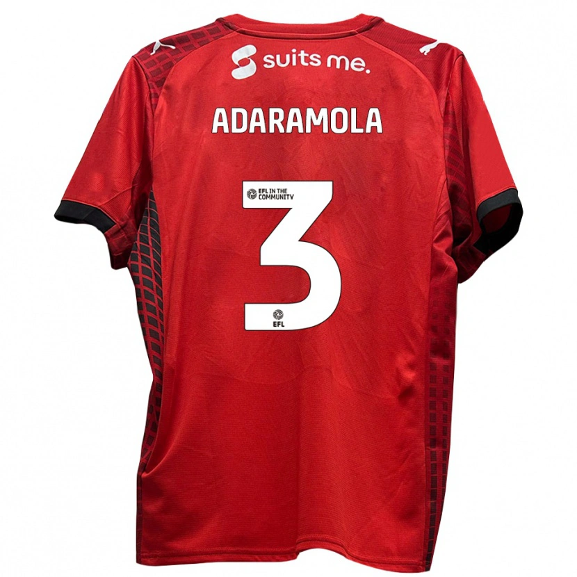 Danxen Børn Tayo Adaramola #3 Rød Sort Hjemmebane Spillertrøjer 2025/26 Trøje T-Shirt