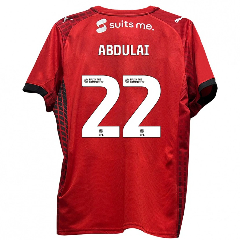 Danxen Børn Azeem Abdulai #22 Rød Sort Hjemmebane Spillertrøjer 2025/26 Trøje T-Shirt