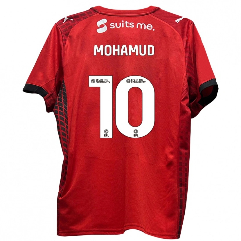 Danxen Børn Abdi Mohamud #10 Rød Sort Hjemmebane Spillertrøjer 2025/26 Trøje T-Shirt