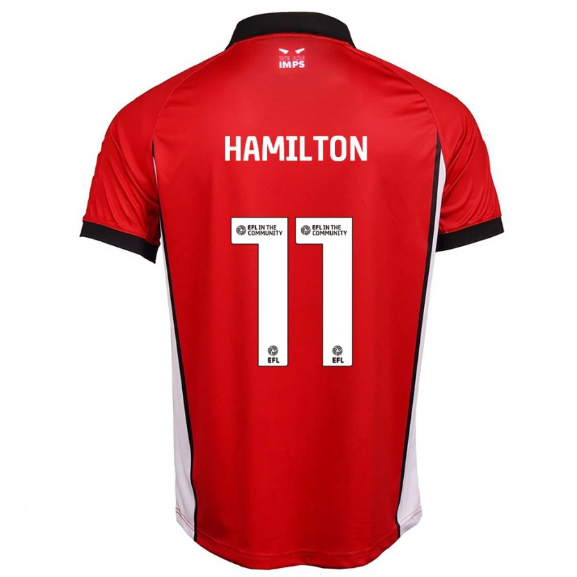 Danxen Børn Ethan Hamilton #11 Rød Hvid Hjemmebane Spillertrøjer 2025/26 Trøje T-Shirt