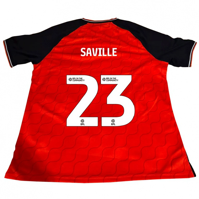 Danxen Børn George Saville #23 Orange Sort Hvid Hjemmebane Spillertrøjer 2025/26 Trøje T-Shirt