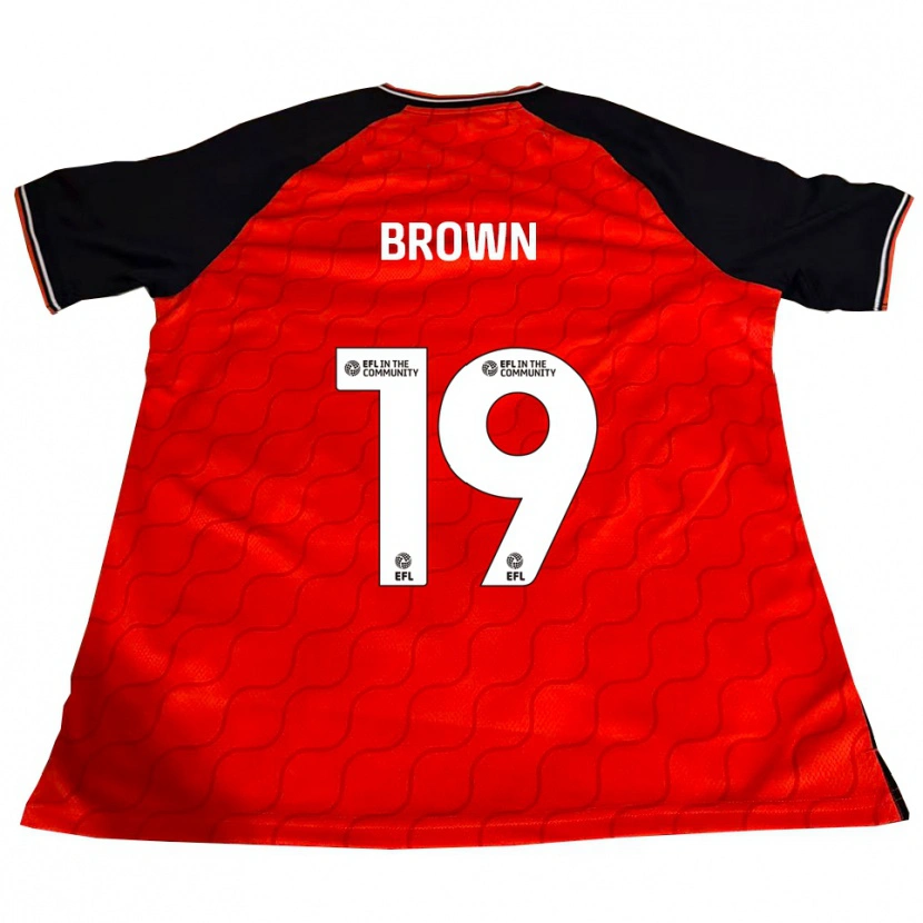 Danxen Børn Jacob Brown #19 Orange Sort Hvid Hjemmebane Spillertrøjer 2025/26 Trøje T-Shirt