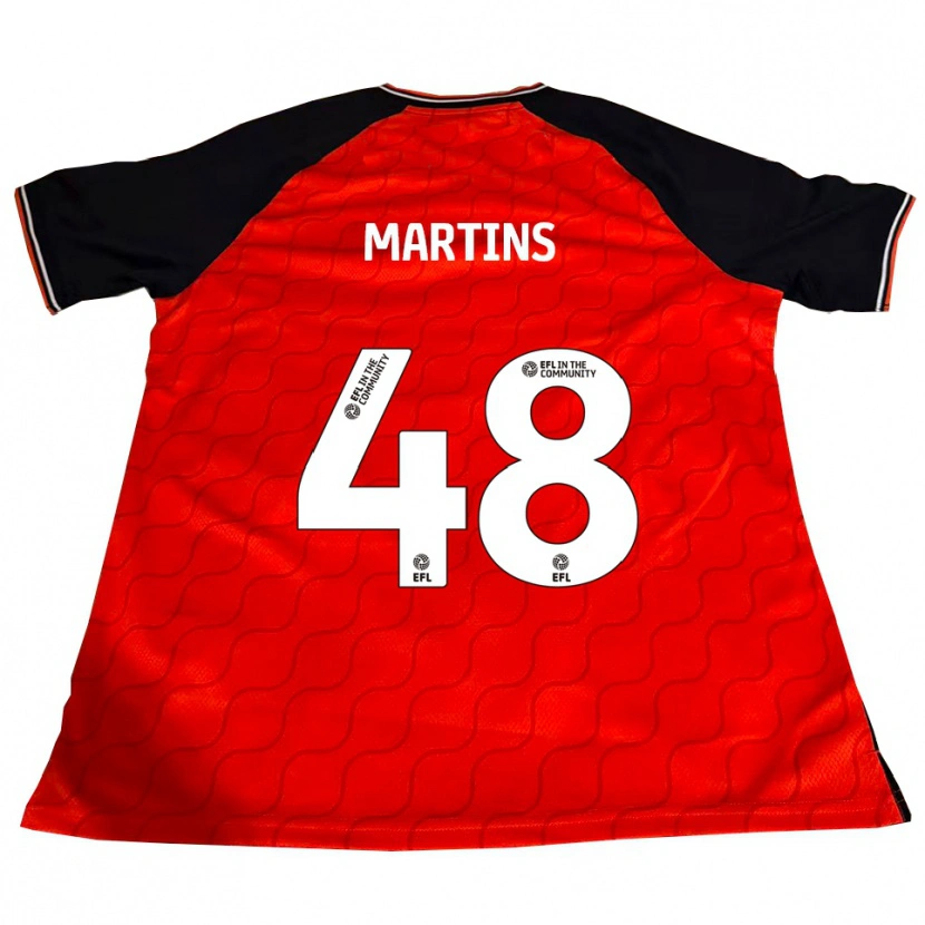 Danxen Børn Dominic Dos Santos Martins #48 Orange Sort Hvid Hjemmebane Spillertrøjer 2025/26 Trøje T-Shirt
