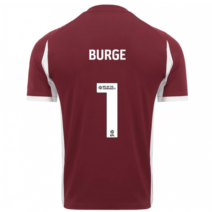 Danxen Børn Lee Burge #1 Burgunder Hvid Hjemmebane Spillertrøjer 2025/26 Trøje T-Shirt