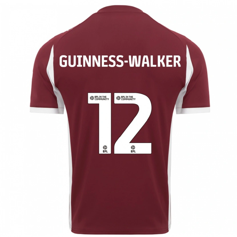 Danxen Børn Nesta Guinness-Walker #12 Burgunder Hvid Hjemmebane Spillertrøjer 2025/26 Trøje T-Shirt