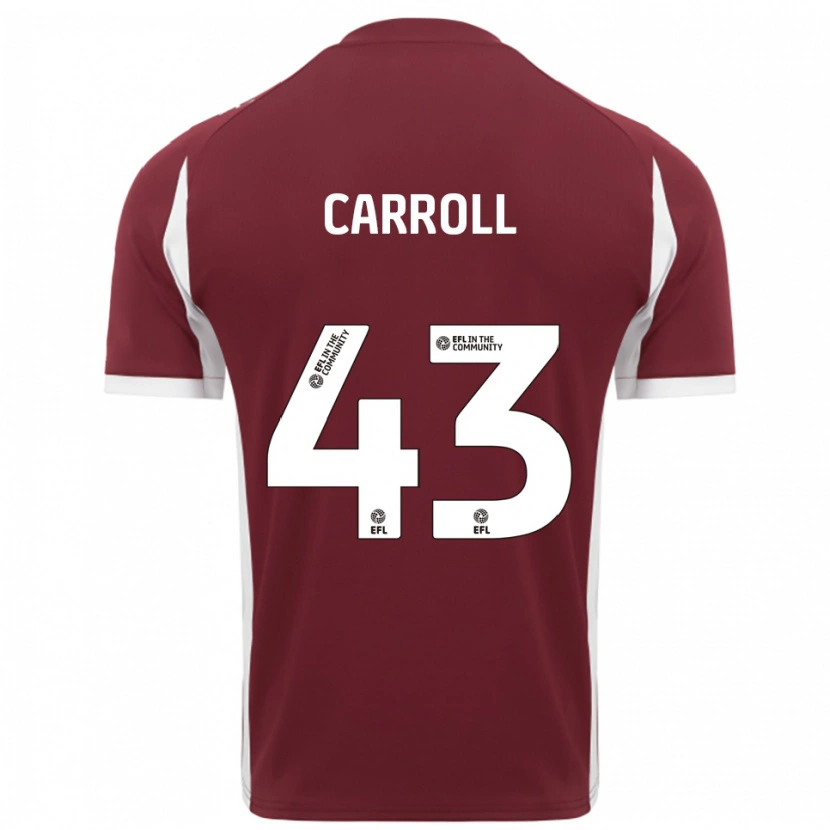 Danxen Børn Charlie Carroll #43 Burgunder Hvid Hjemmebane Spillertrøjer 2025/26 Trøje T-Shirt