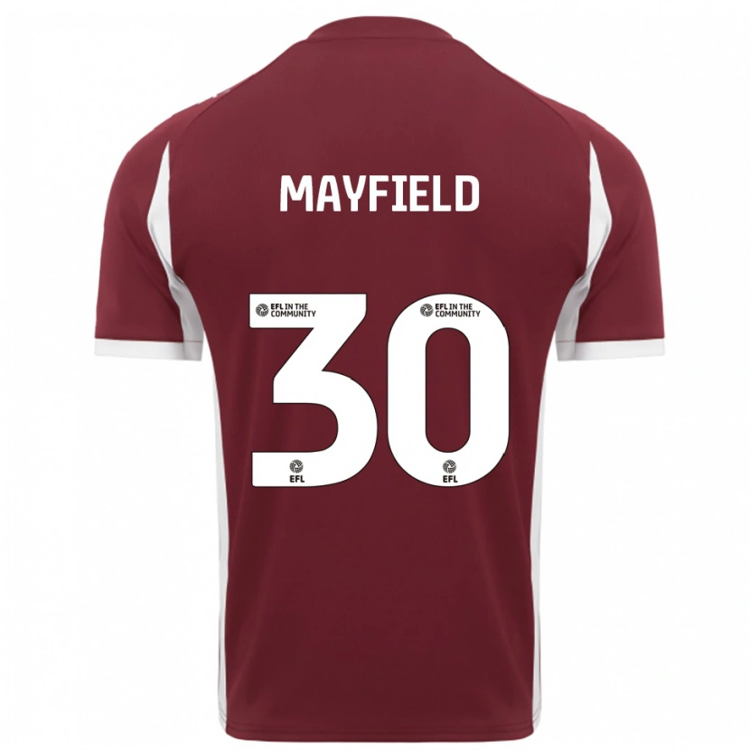 Danxen Børn Holly Mayfield #30 Burgunder Hvid Hjemmebane Spillertrøjer 2025/26 Trøje T-Shirt