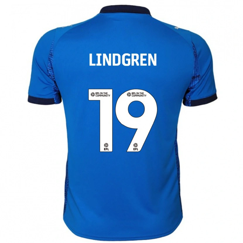 Danxen Børn Gustav Lindgren #19 Blå Hvid Hjemmebane Spillertrøjer 2025/26 Trøje T-Shirt