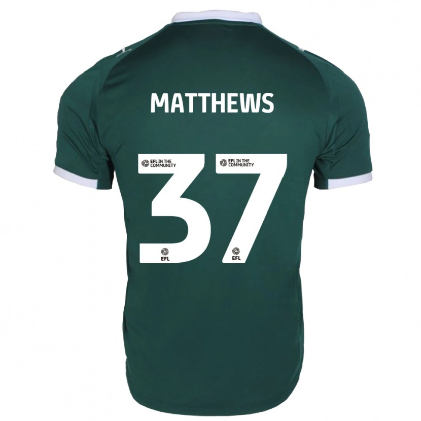 Danxen Børn Jack Matthews #37 Grøn Hvid Hjemmebane Spillertrøjer 2025/26 Trøje T-Shirt