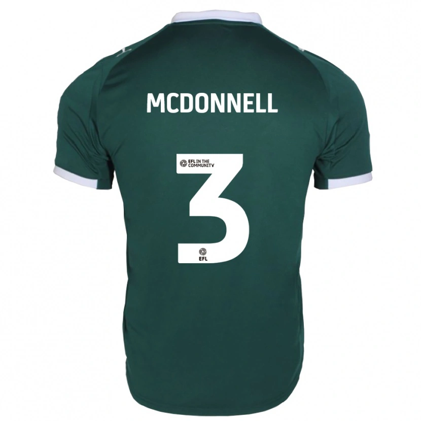 Danxen Børn Rosie Mcdonnell #3 Grøn Hvid Hjemmebane Spillertrøjer 2025/26 Trøje T-Shirt