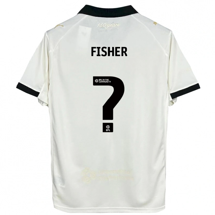 Danxen Børn Elijah Fisher #0 Off-White Sort Hjemmebane Spillertrøjer 2025/26 Trøje T-Shirt