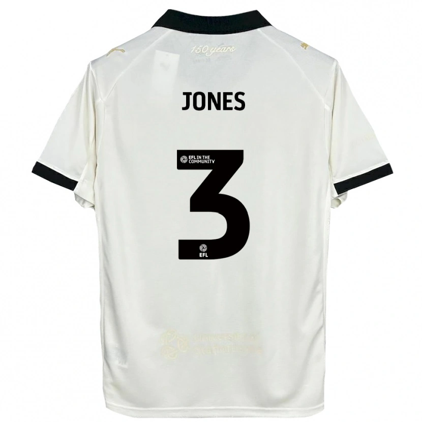 Danxen Børn Dan Jones #3 Off-White Sort Hjemmebane Spillertrøjer 2025/26 Trøje T-Shirt
