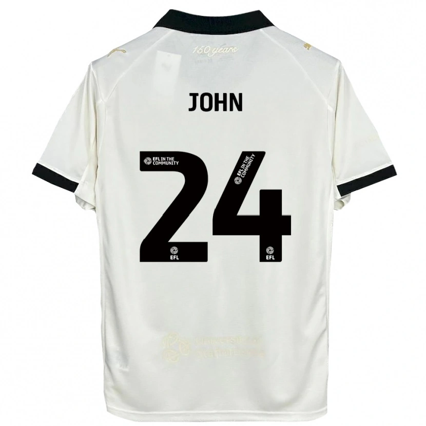 Danxen Børn Kyle John #24 Off-White Sort Hjemmebane Spillertrøjer 2025/26 Trøje T-Shirt