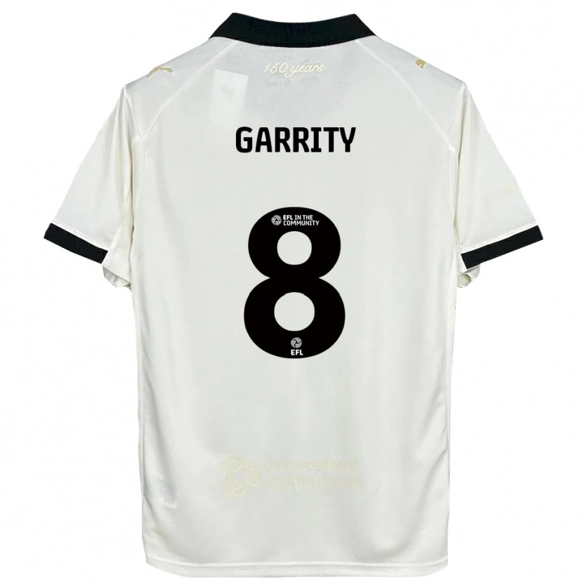 Danxen Børn Ben Garrity #8 Off-White Sort Hjemmebane Spillertrøjer 2025/26 Trøje T-Shirt