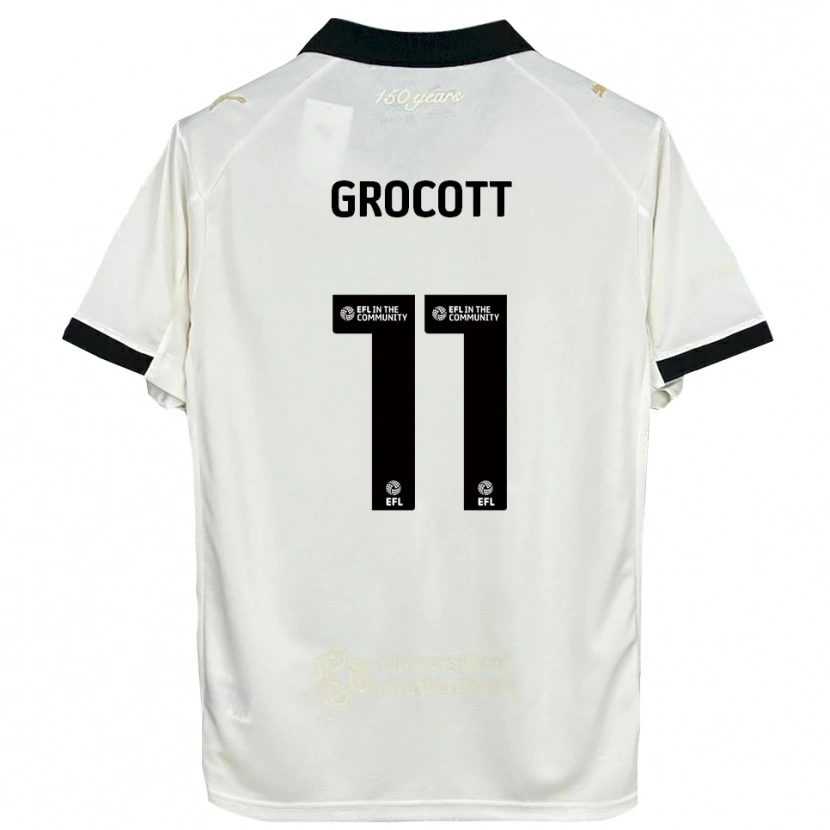 Danxen Børn Olivia Grocott #11 Off-White Sort Hjemmebane Spillertrøjer 2025/26 Trøje T-Shirt