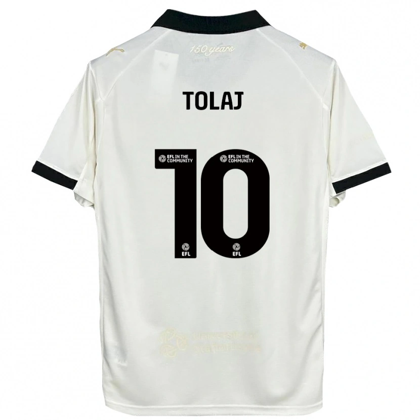 Danxen Børn Lorent Tolaj #10 Off-White Sort Hjemmebane Spillertrøjer 2025/26 Trøje T-Shirt