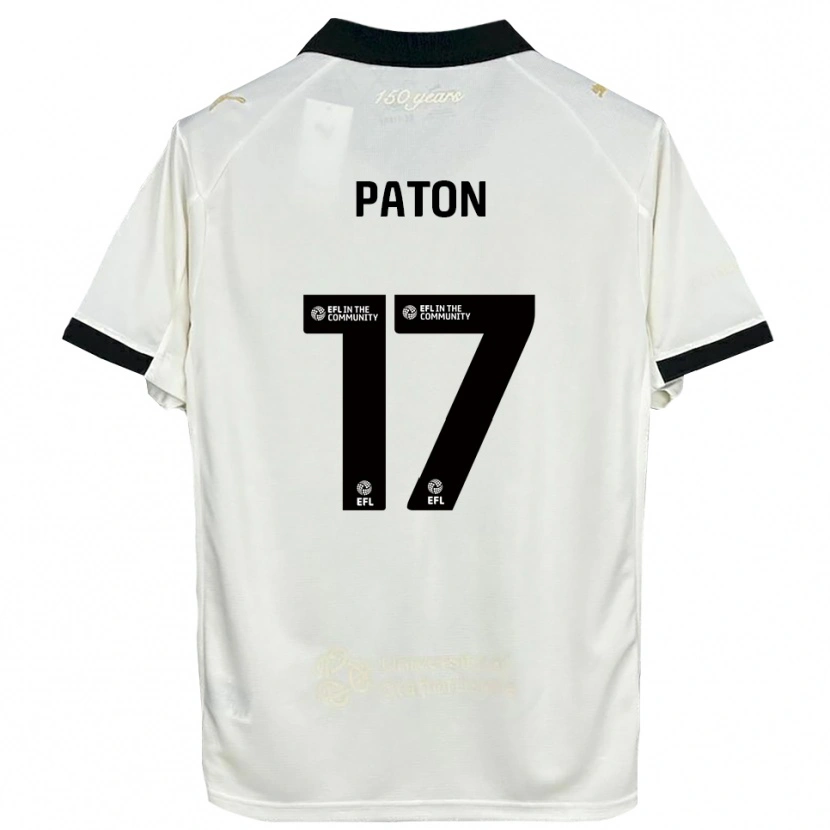 Danxen Børn Ruari Paton #17 Off-White Sort Hjemmebane Spillertrøjer 2025/26 Trøje T-Shirt