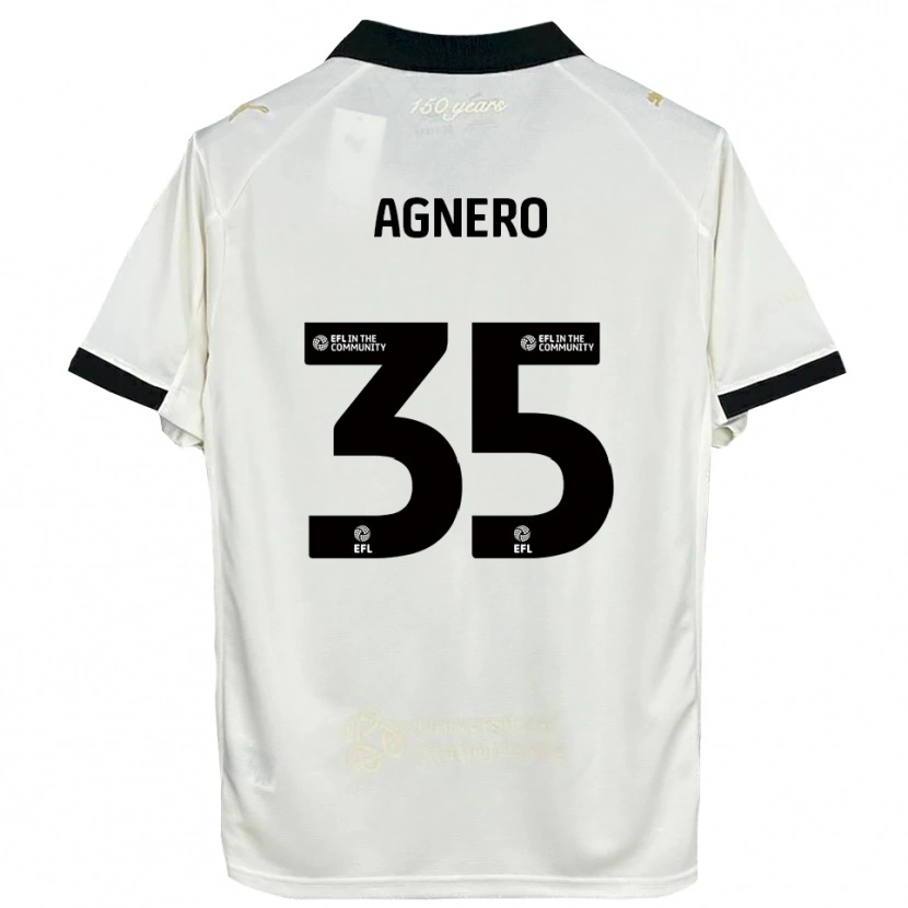 Danxen Børn Karl Agnero #35 Off-White Sort Hjemmebane Spillertrøjer 2025/26 Trøje T-Shirt
