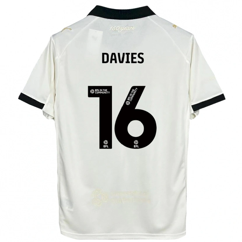Danxen Børn Cassie Davies #16 Off-White Sort Hjemmebane Spillertrøjer 2025/26 Trøje T-Shirt