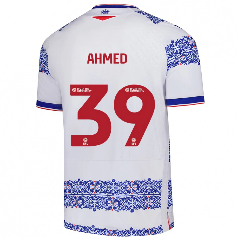 Danxen Børn Ashqar Ahmed #39 Hvid Blå Hjemmebane Spillertrøjer 2025/26 Trøje T-Shirt