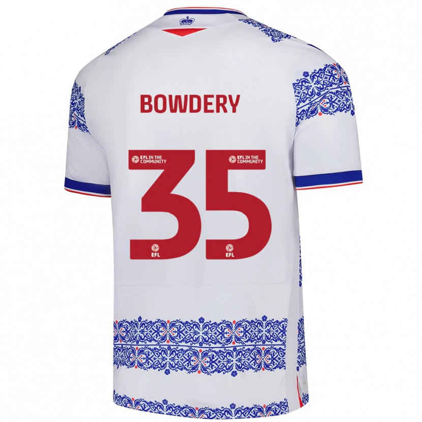 Danxen Børn Carter Bowdery #35 Hvid Blå Hjemmebane Spillertrøjer 2025/26 Trøje T-Shirt