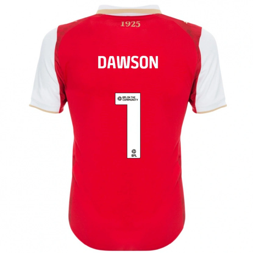 Danxen Børn Cameron Dawson #1 Rød Hvid Hjemmebane Spillertrøjer 2025/26 Trøje T-Shirt