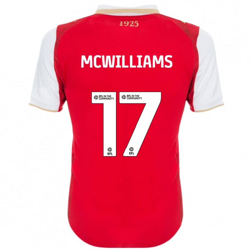 Danxen Børn Shaun Mcwilliams #17 Rød Hvid Hjemmebane Spillertrøjer 2025/26 Trøje T-Shirt