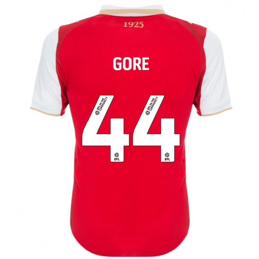 Danxen Børn Daniel Gore #44 Rød Hvid Hjemmebane Spillertrøjer 2025/26 Trøje T-Shirt
