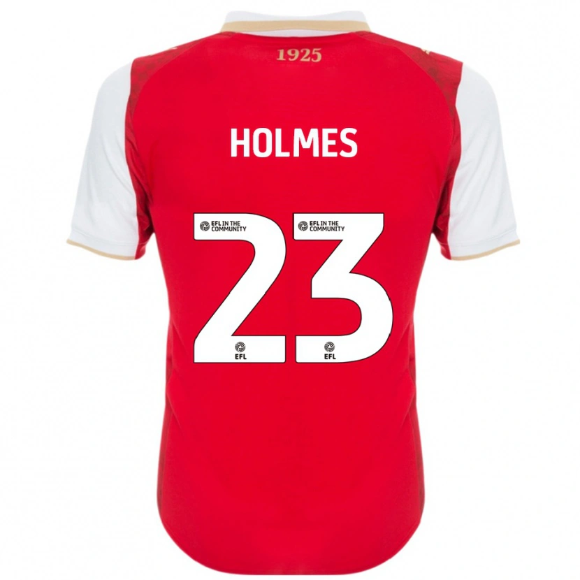 Danxen Børn Jack Holmes #23 Rød Hvid Hjemmebane Spillertrøjer 2025/26 Trøje T-Shirt
