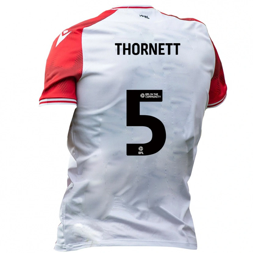 Danxen Børn Alfie Thornett #5 Hvid Rød Hjemmebane Spillertrøjer 2025/26 Trøje T-Shirt
