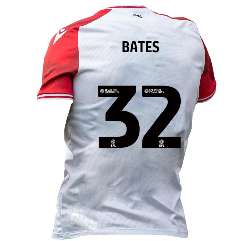 Danxen Børn Ellis Bates #32 Hvid Rød Hjemmebane Spillertrøjer 2025/26 Trøje T-Shirt