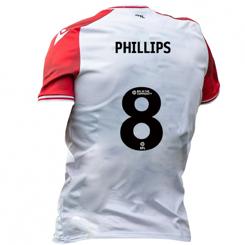 Danxen Børn Daniel Phillips #8 Hvid Rød Hjemmebane Spillertrøjer 2025/26 Trøje T-Shirt