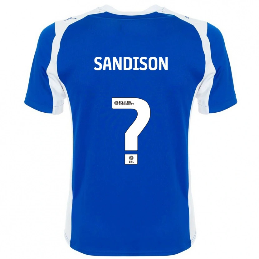 Danxen Børn Nathan Sandison #0 Blå Hvid Hjemmebane Spillertrøjer 2025/26 Trøje T-Shirt