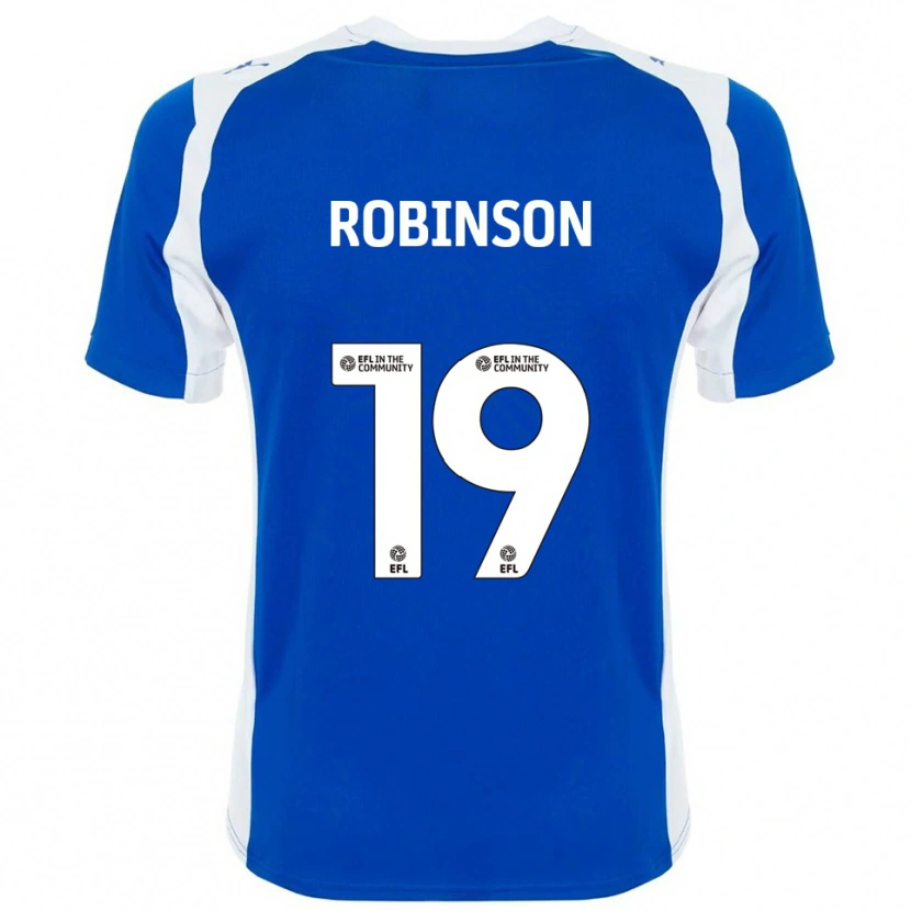 Danxen Børn Luke Robinson #19 Blå Hvid Hjemmebane Spillertrøjer 2025/26 Trøje T-Shirt