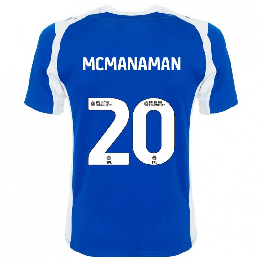 Danxen Børn Callum Mcmanaman #20 Blå Hvid Hjemmebane Spillertrøjer 2025/26 Trøje T-Shirt