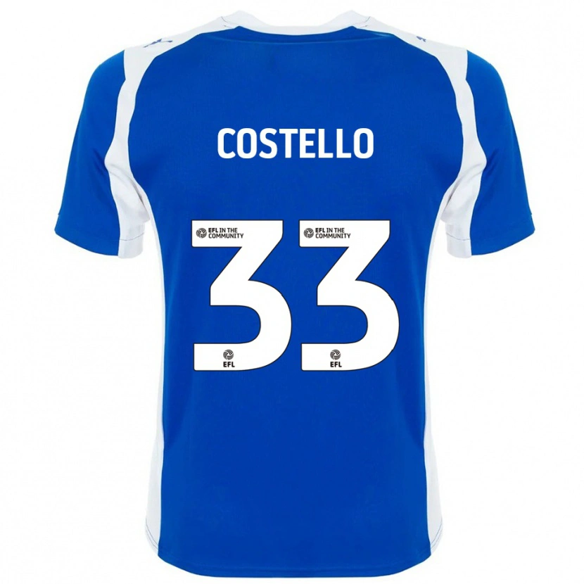 Danxen Børn Tom Costello #33 Blå Hvid Hjemmebane Spillertrøjer 2025/26 Trøje T-Shirt