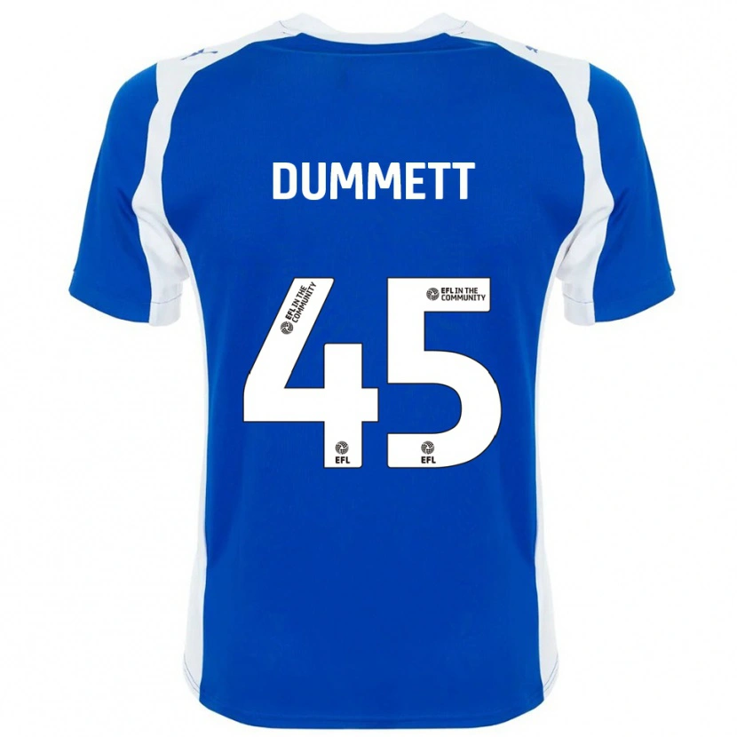 Danxen Børn Paul Dummett #45 Blå Hvid Hjemmebane Spillertrøjer 2025/26 Trøje T-Shirt